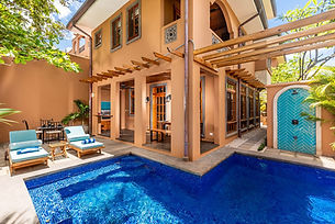 Private pool and covered terrace at Courtyard Villa #1, a private villa for a retreat in Costa Rica