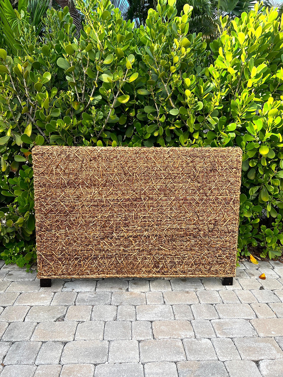 Thumbnail: Pair of Vintage Coastal Headboards in Natural Woven Fibers, Full Size