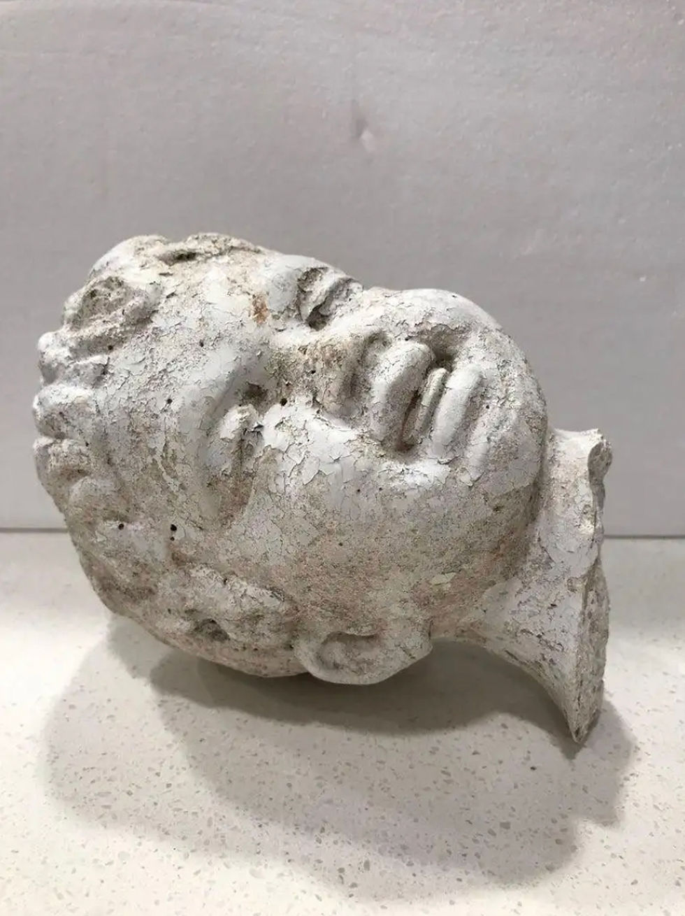 Thumbnail: Garden Statue Fragment of Boy in Cast Stone, France, circa 1980's