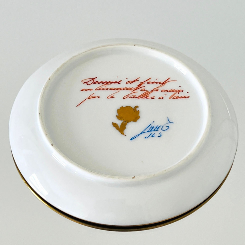 Thumbnail: Le Tallec Golden Bees Porcelain Demitasse Cups and Saucers, circa 1957 Set/11-12