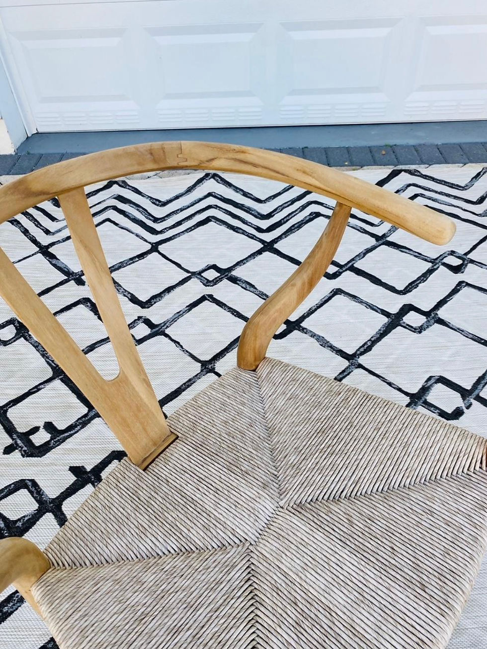 Thumbnail: Pair of Vintage Danish Modern Chairs in Natural Teak Wood with Handwoven Seats