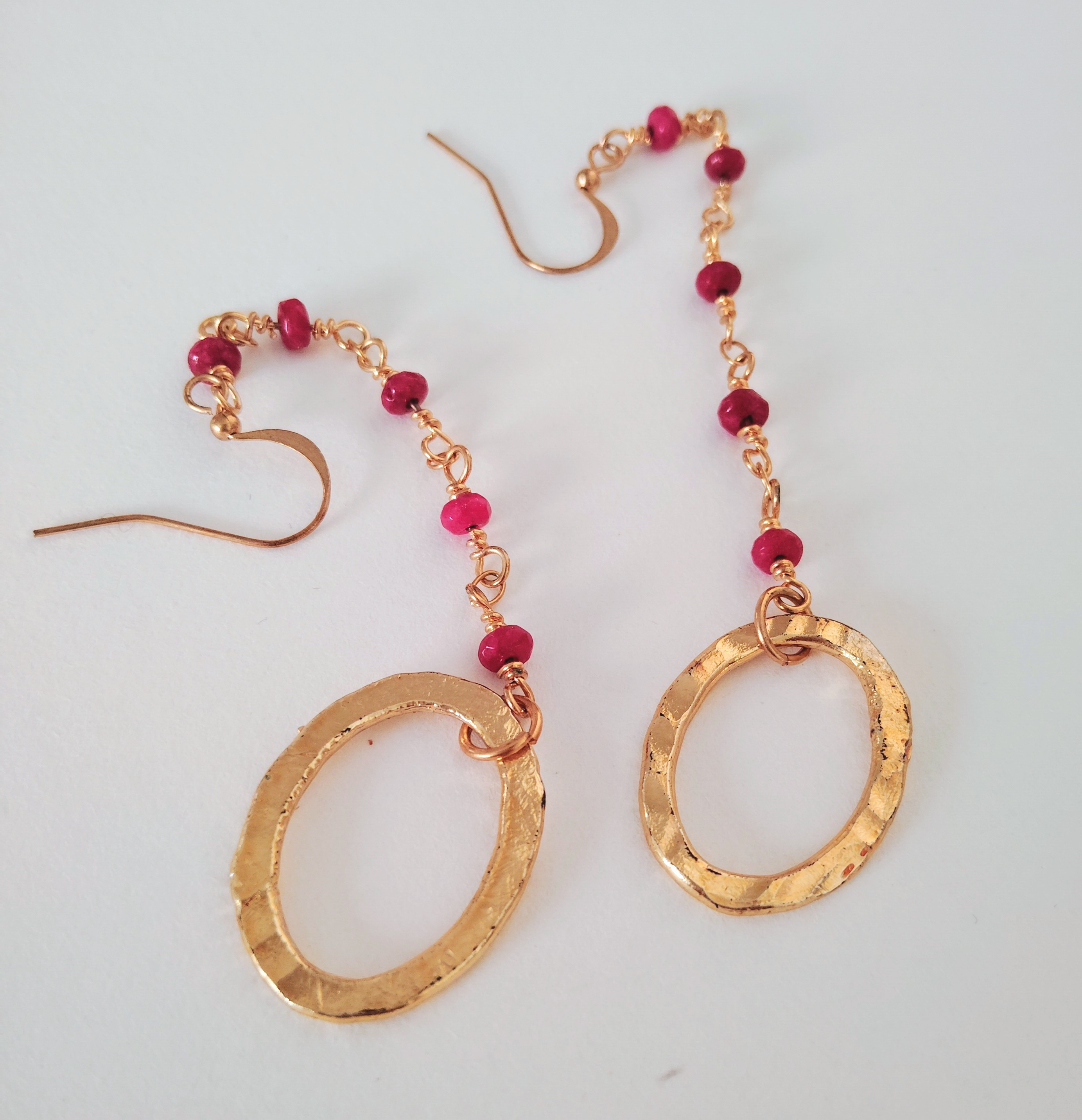 Red Garnet Dangle Earrings