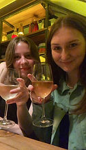 Trey and I having a glass of wine!
