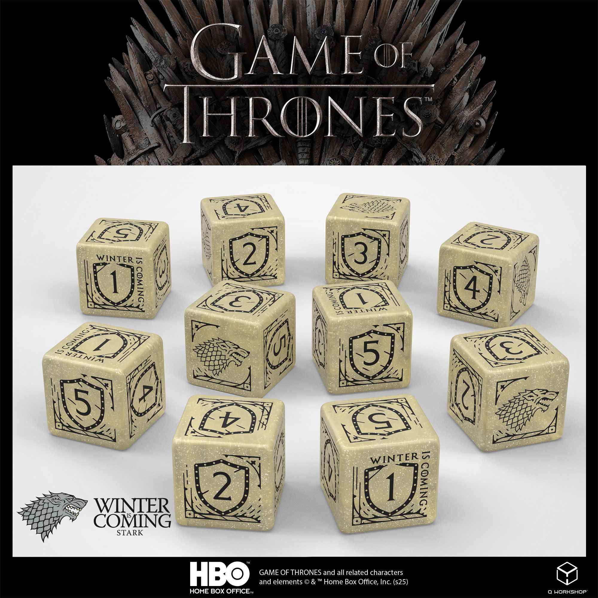 GAME OF THRONES STARK 10XD6 DICE SET