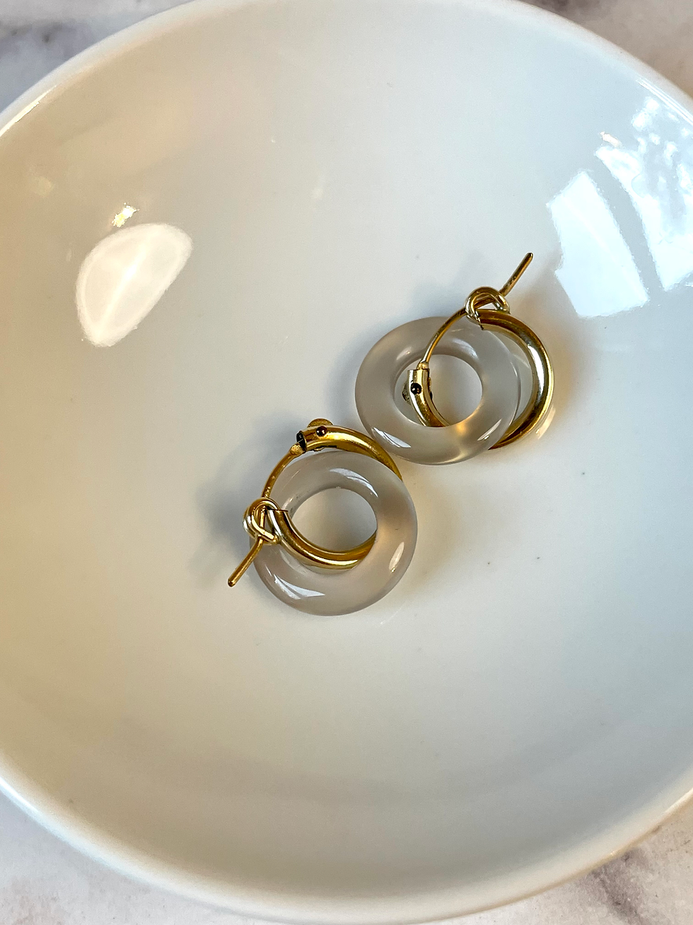 Thumbnail: CHALCEDONY DONUT HOOPS
