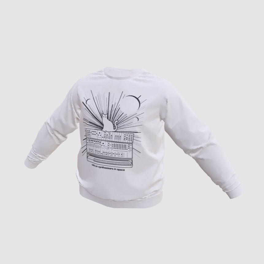 Miniatura: Cats on Synthesizer in Space Branca - Blusão