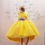 Thumbnail: Rachelle Yellow High-Low Dress with Rainbow Bow and Headband