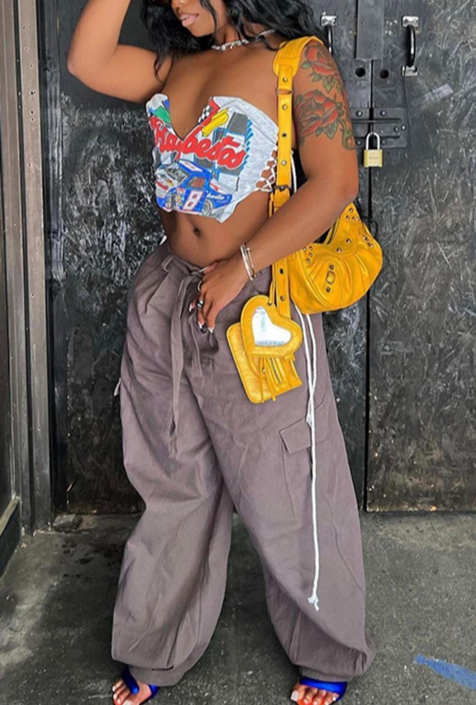 Graphic Lace-UP Tank