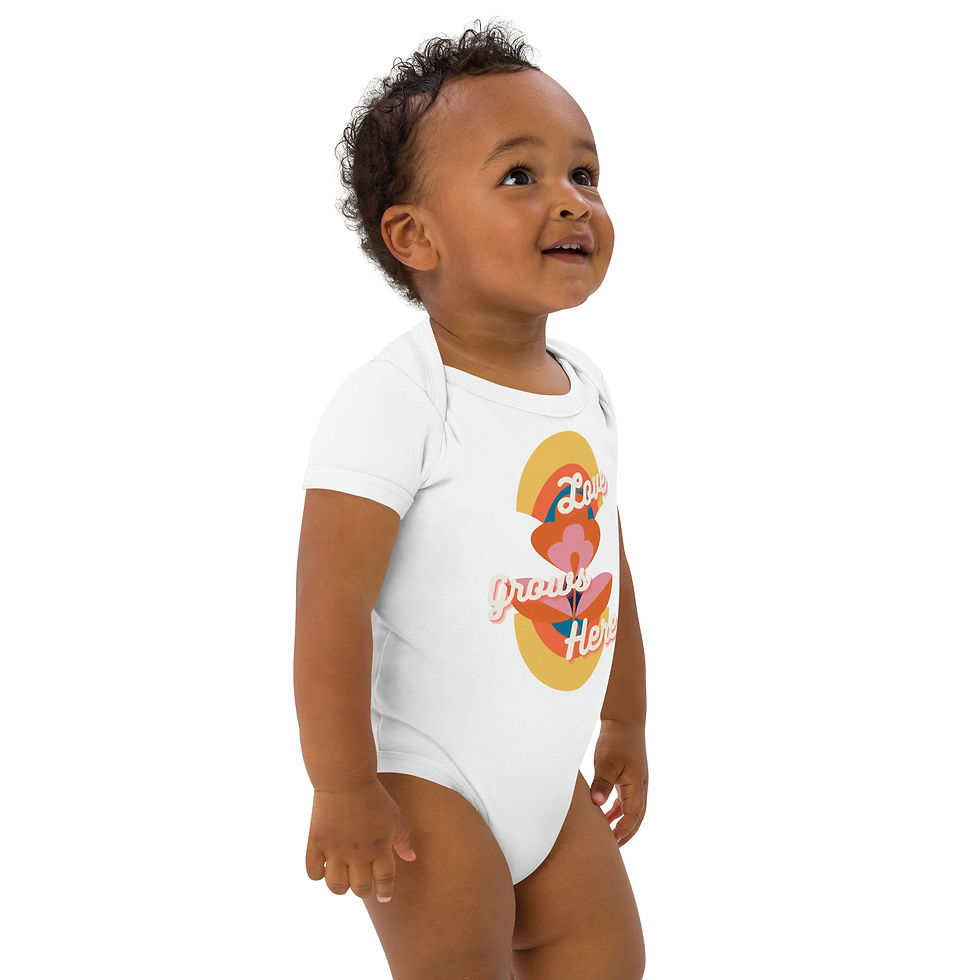 Thumbnail: Love Grows Here Organic cotton baby bodysuit