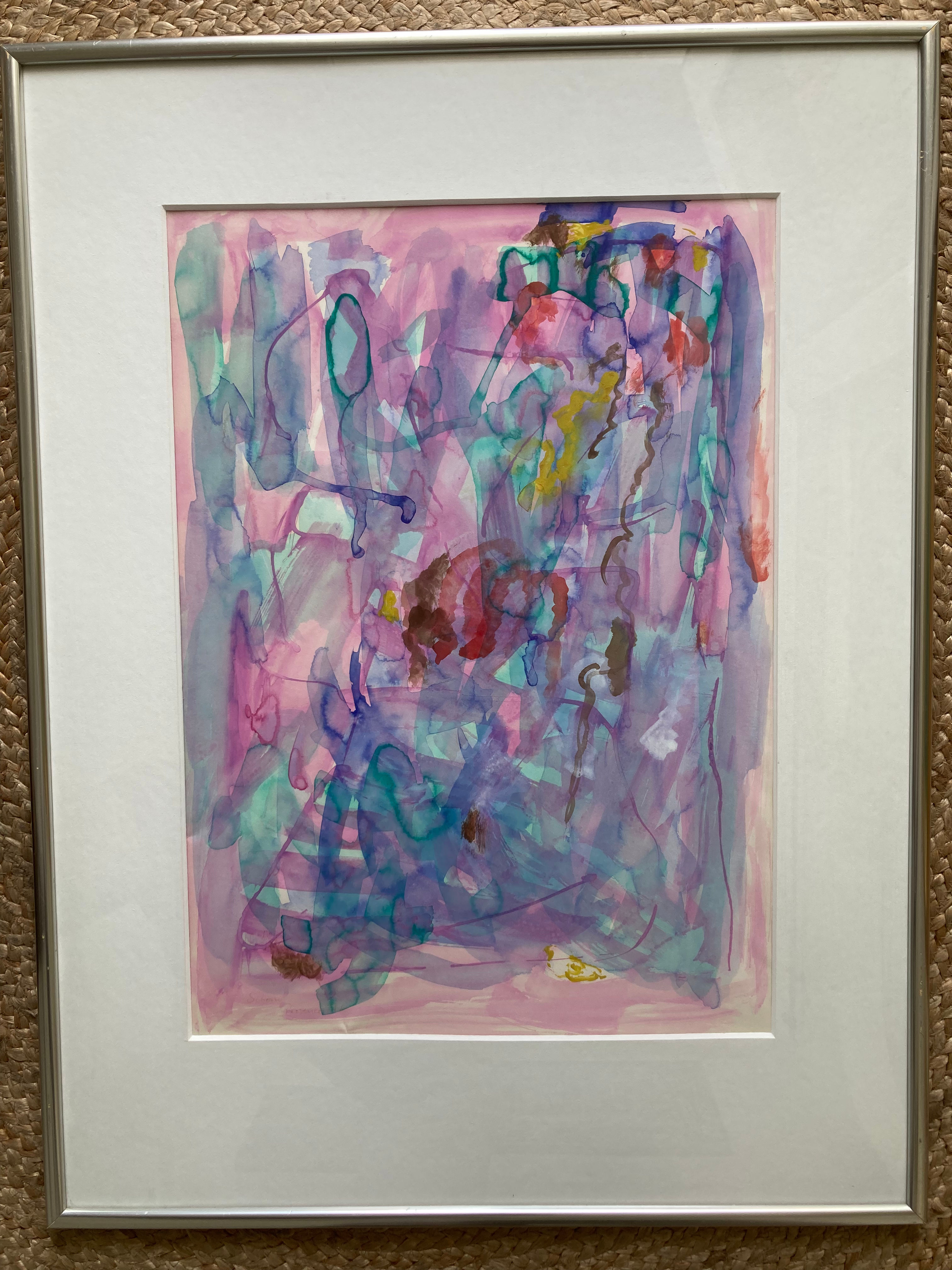 Akvarel ukendt kunstner, 80x60 cm