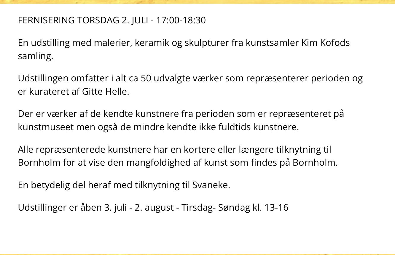Fernisering - Svanekegården 2 juli kl 17