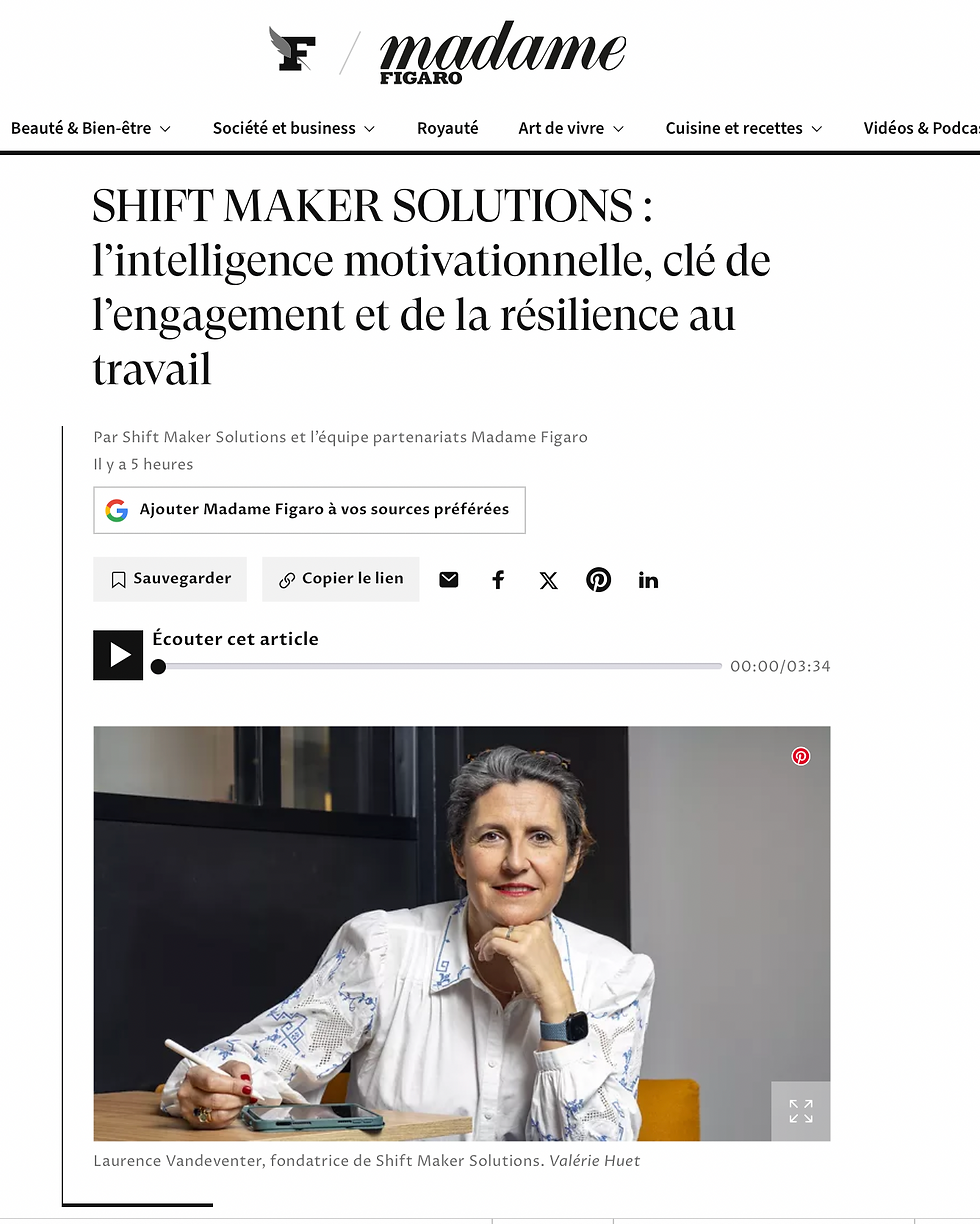 Article Madame Figaro sur l'intelligence motivationnelle presse.