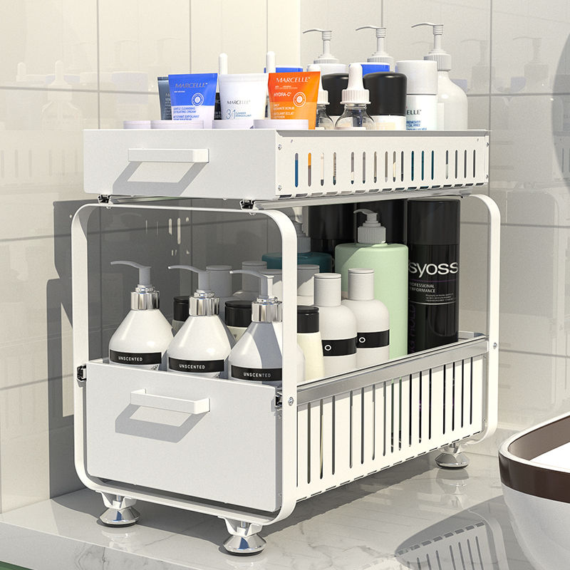 Thumbnail: 2-Tier Countertop Under Sink Organizers With Sliding Drawer Cabinet