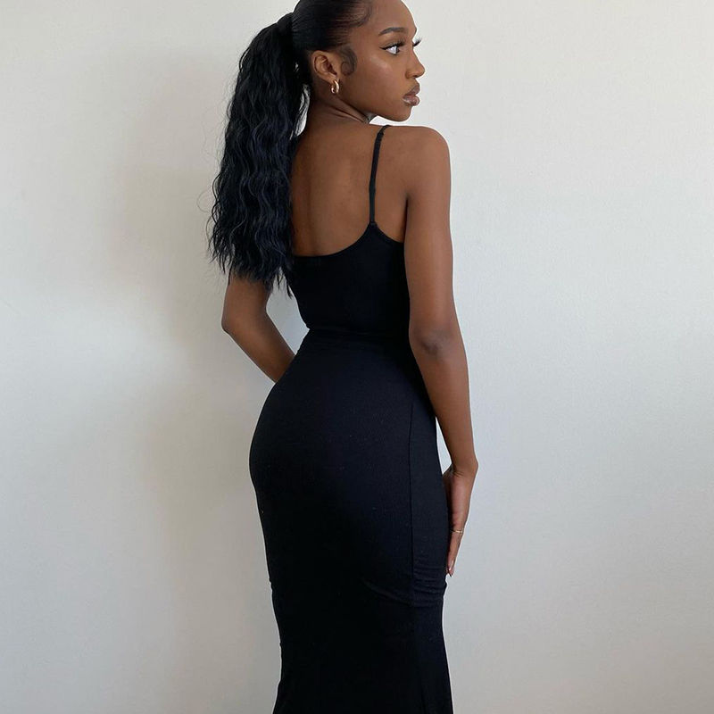 Thumbnail: Elegant Bodycon Maxi Dress Women Summer 2024 Sleeveless Backless Sexy Outfits Pa