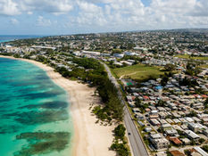 Low-lying coastal housing in Barbados