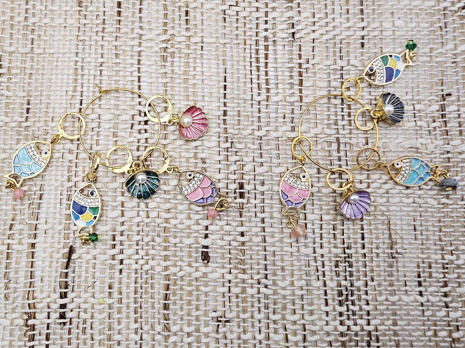 Set de marqueurs de mailles MER COLORÉE - 5 marqueurs colorés, montés sur