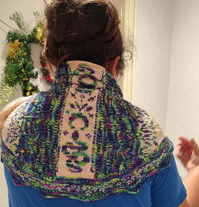 Châle Noctis de Ars Mirabilia en La Plata Moelliflex et Boréalis Bling Argent