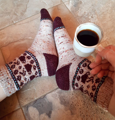 Chaussettes Coffee Break de Stone Knits en Thé ou Café Moelliflex de chez Ars Natura