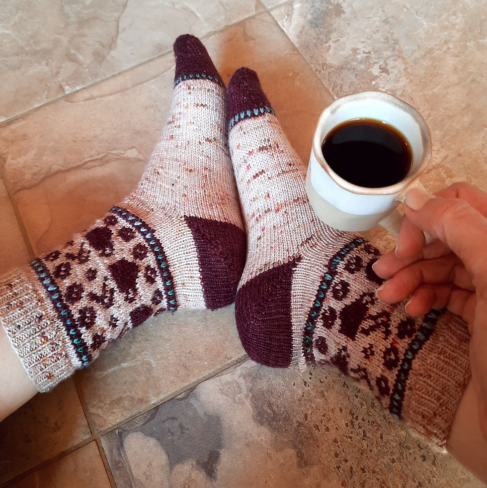 Chaussettes Coffee Break de Stone Knits en Thé ou Café Moelliflex de chez Ars Natura