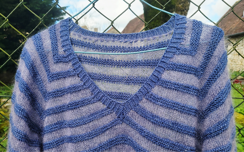 Pullover Charles Blouse de Kolibri by Johanna en Myrtille Soupir Vaporeux et Bling Argent