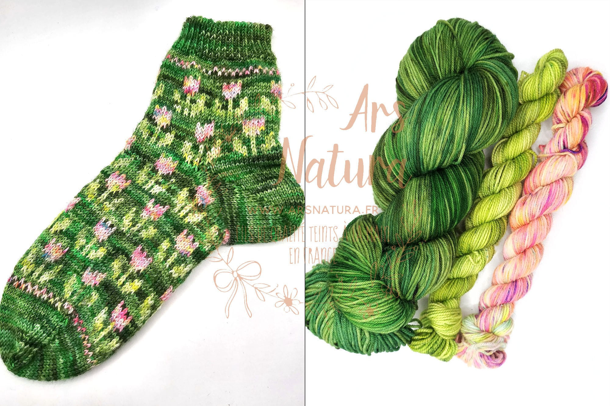 Kitapetons "Tulipes du Printemps" - 1 Echeveau 100g et 2 minis de 20g -