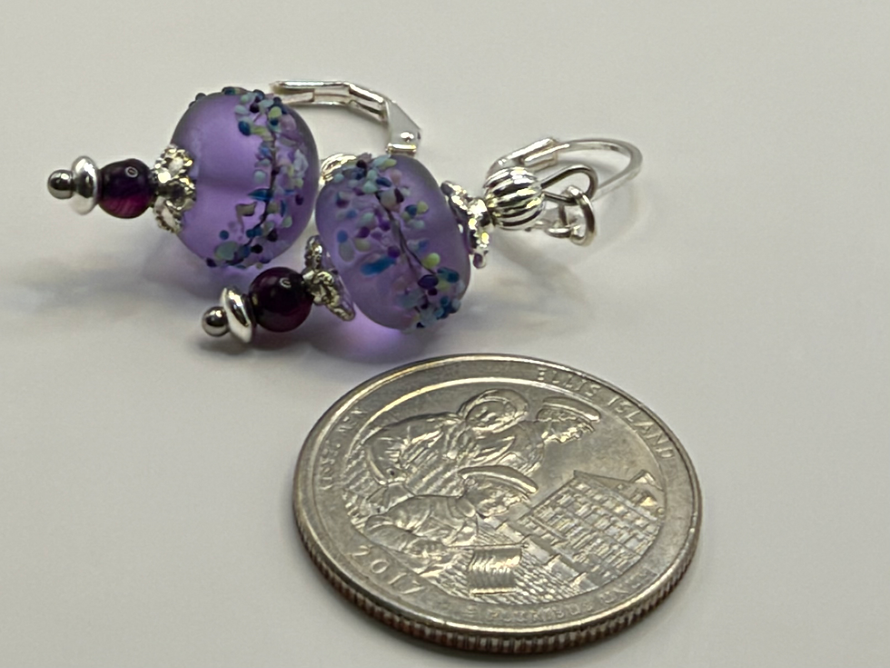 Thumbnail: Wisteria Rain – Violet Lampwork & Amethyst Bracelet and Earring Set