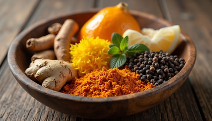 Nourishing plant-based meal with roasted vegetables and herbs supporting food as medicine and healthy aging.
