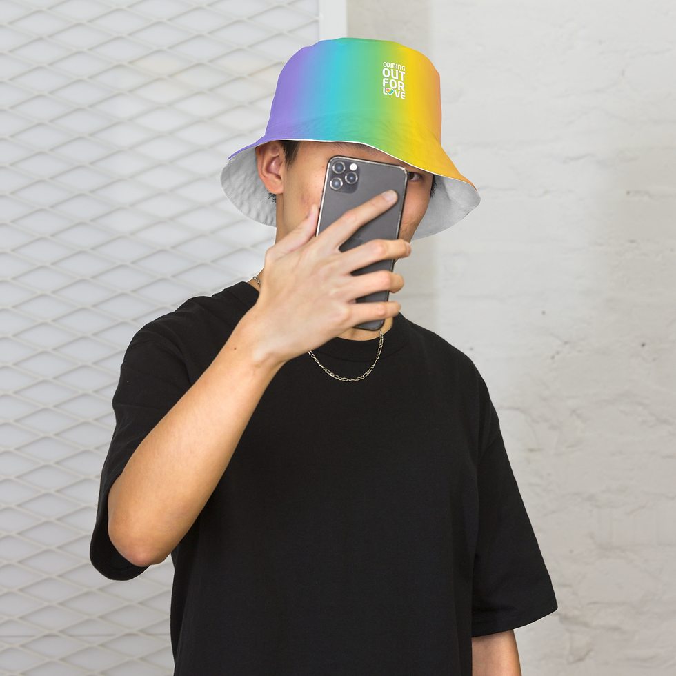 Thumbnail: Coming Out for Love Reversible Rainbow Bucket Hat | CODAC