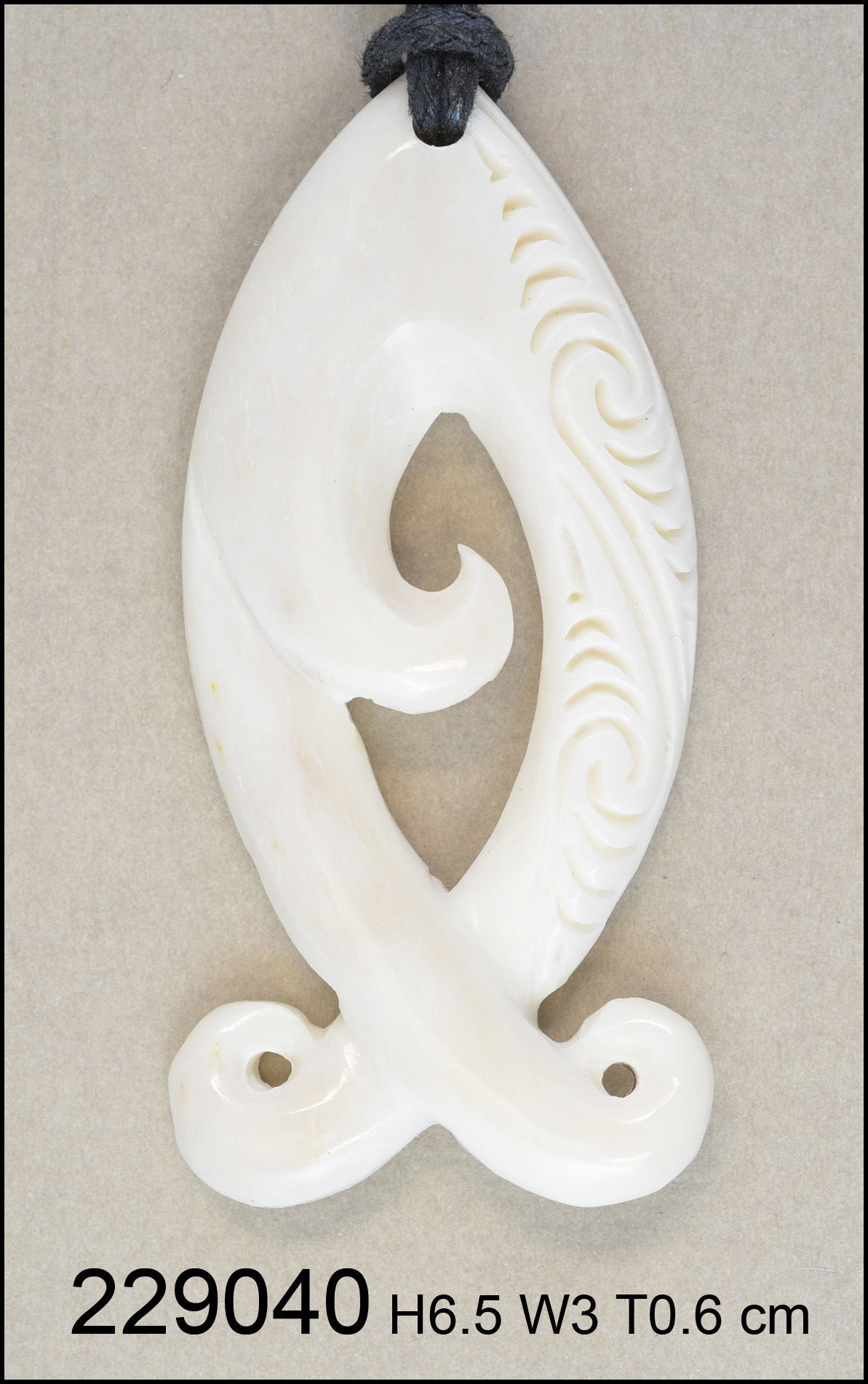Bone carving pendant 80 mm