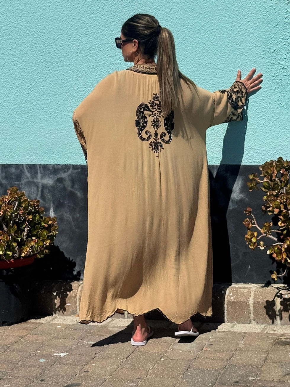 Thumbnail: Seahorse Embroidered Kimono
