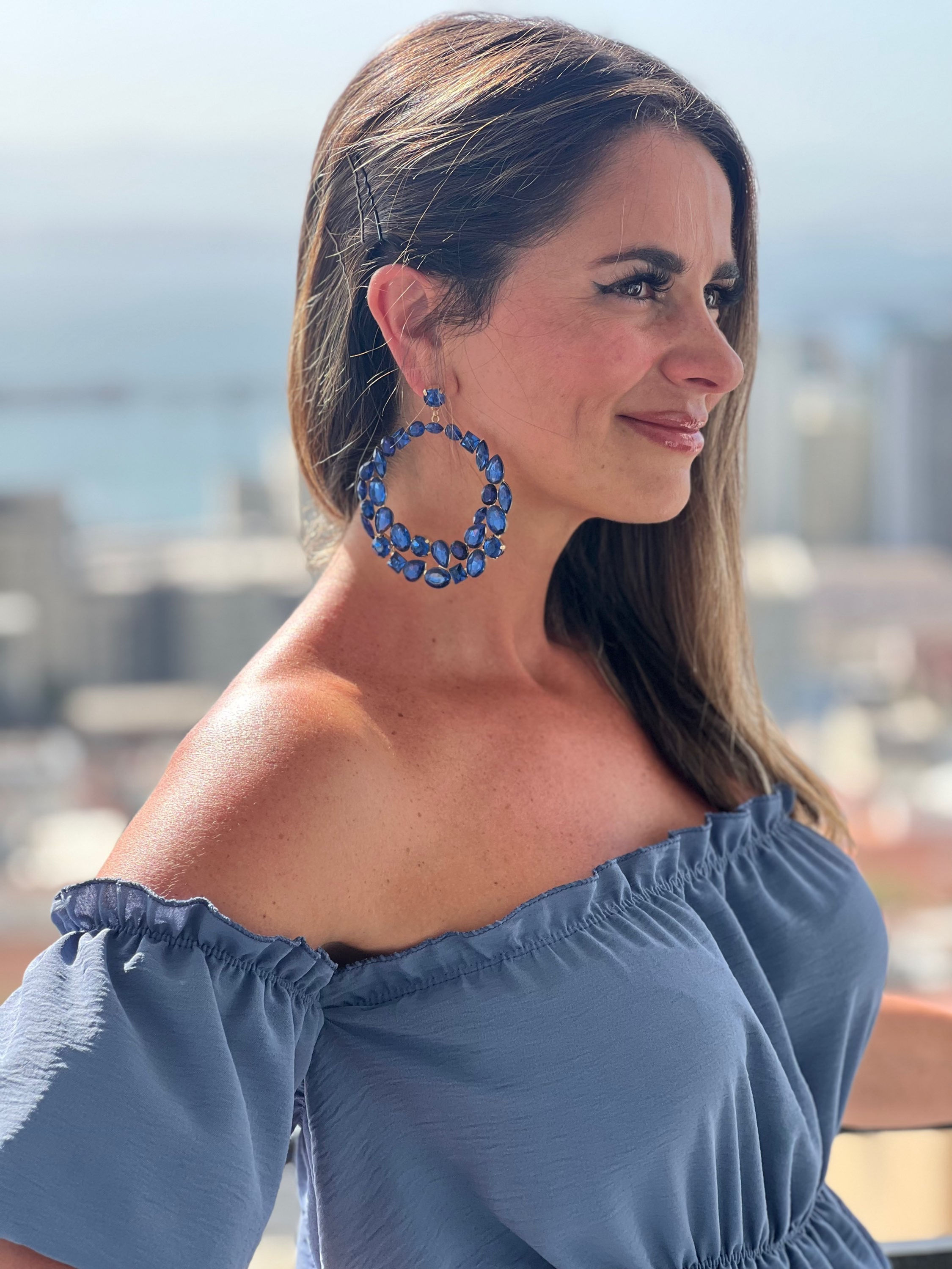 Crystal Round Circle Earrings