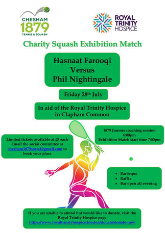 1879 Charity Squash Exhibition Match - Book your place now  !!