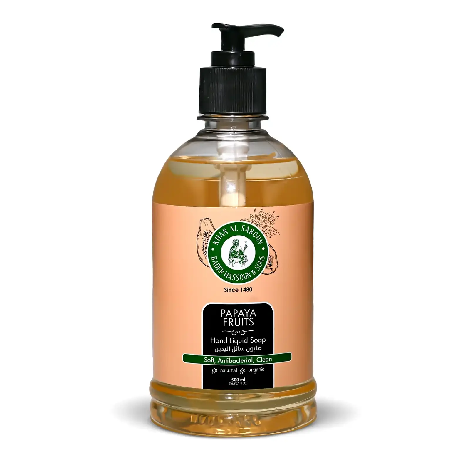 Flacon de savon liquide à la papaye avec pompe