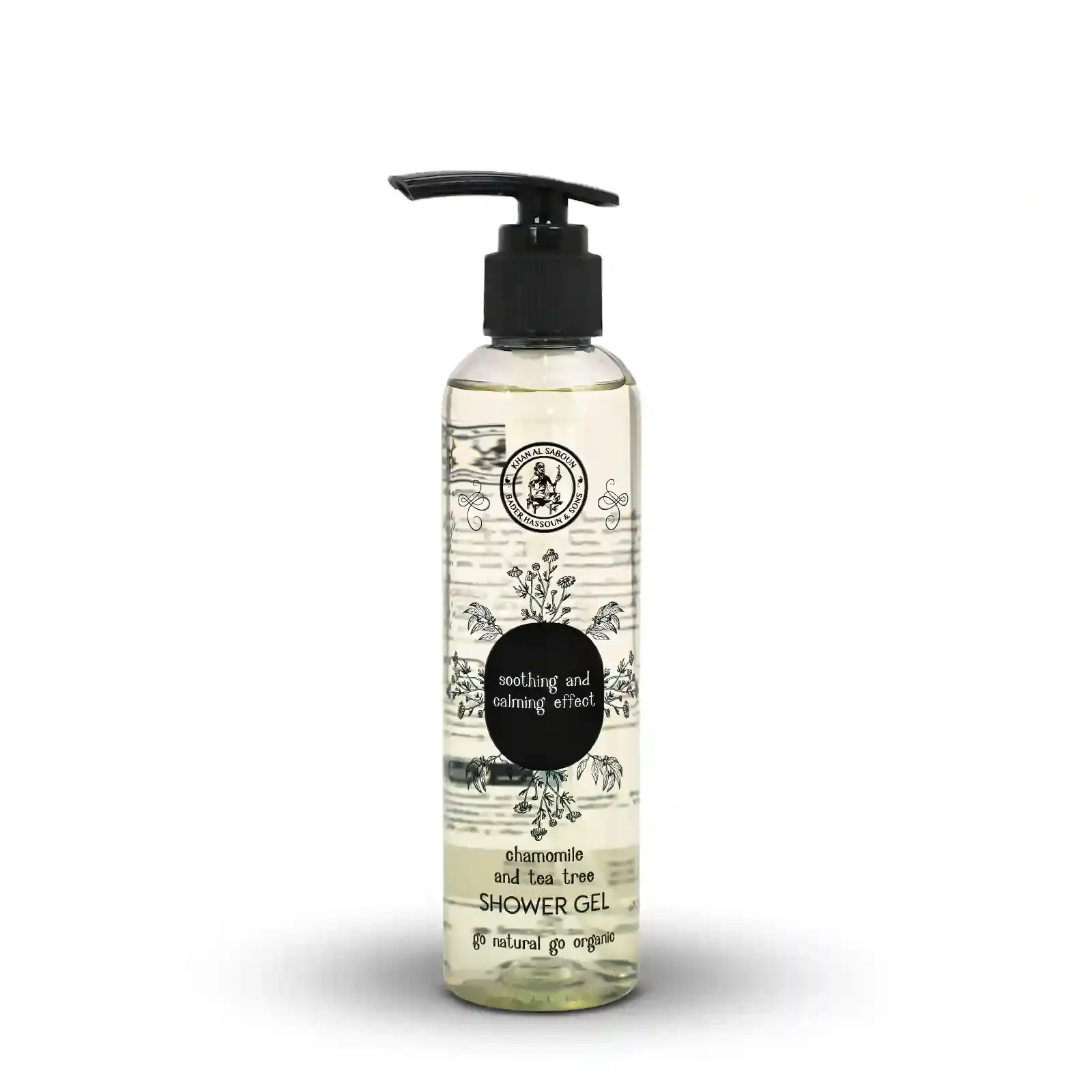 Flacon de gel douche à la camomille et à l'arbre à thé