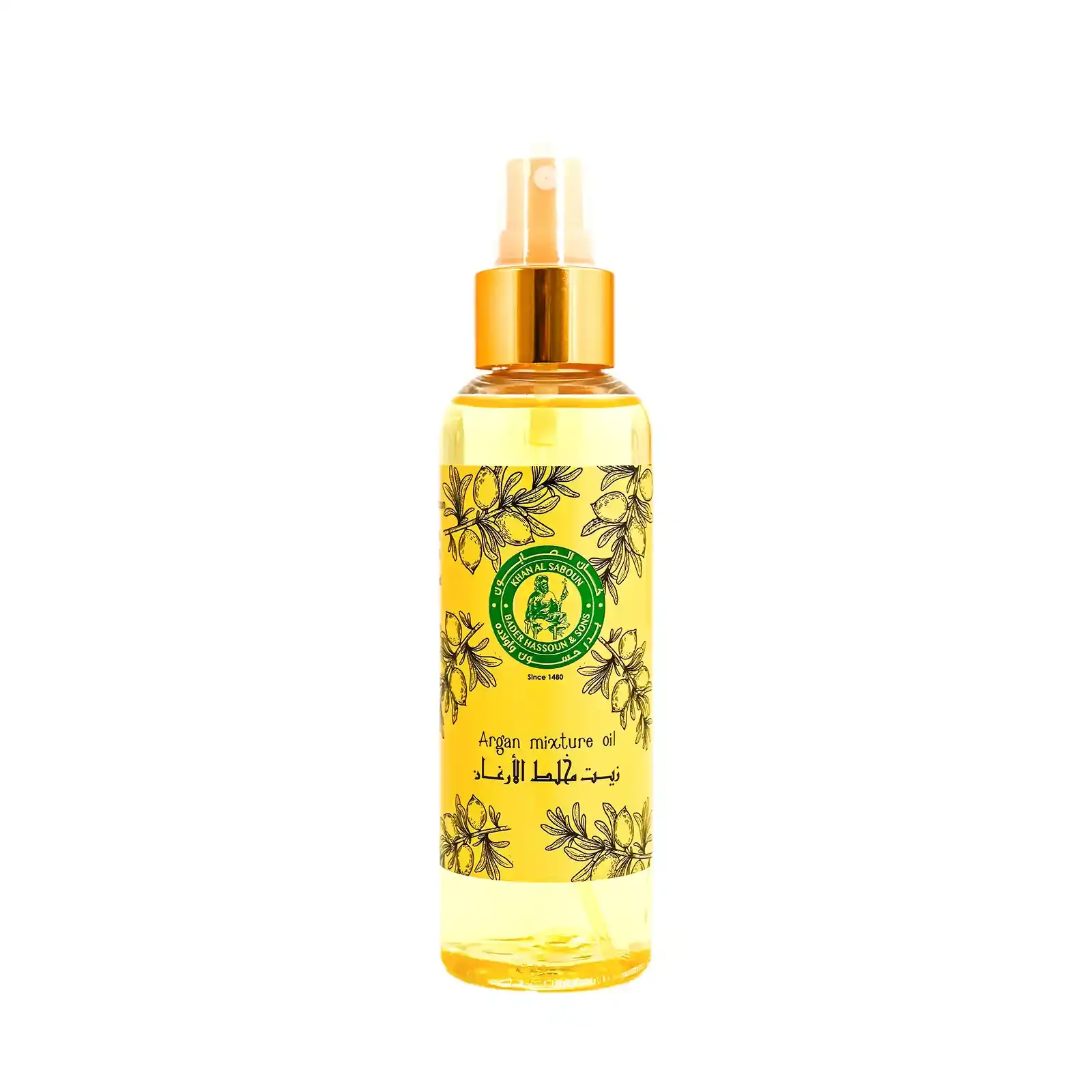 Flacon de spray d'huile d'argan pure pour le soin.