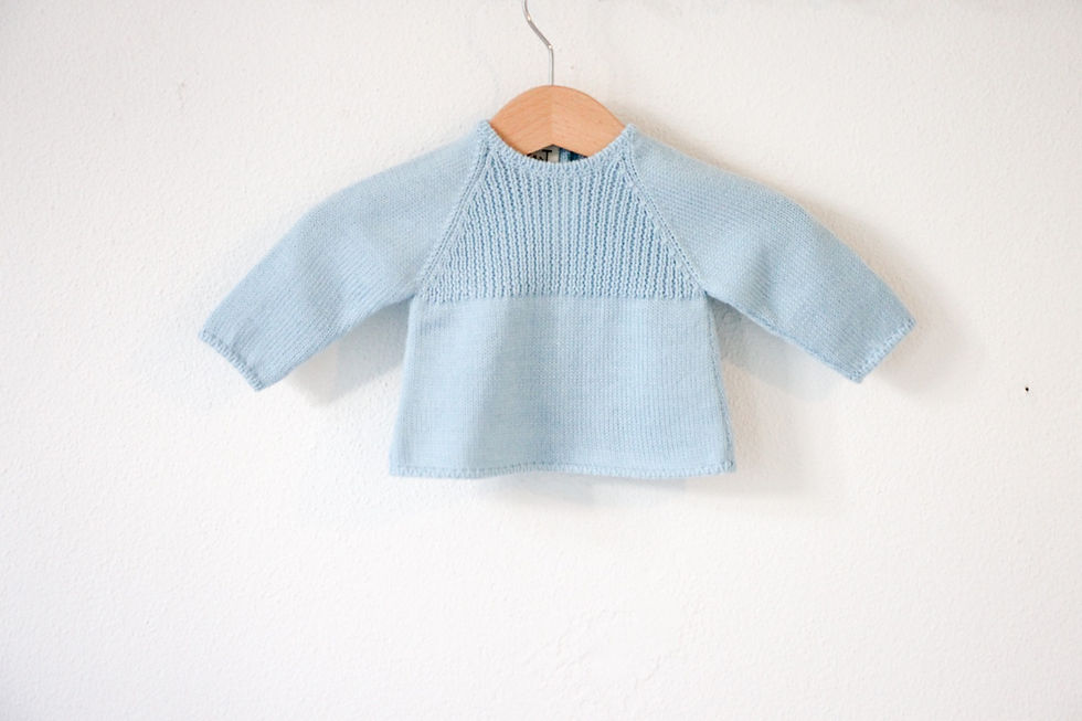 Blue Baby wool raglan cardigan