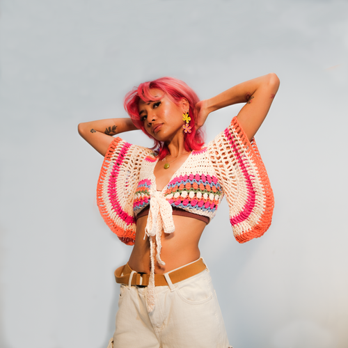 トップス Mix Yarn Crochet Top トップス Mix Yarn Crochet Top トップス Mix Yarn Crochet Top