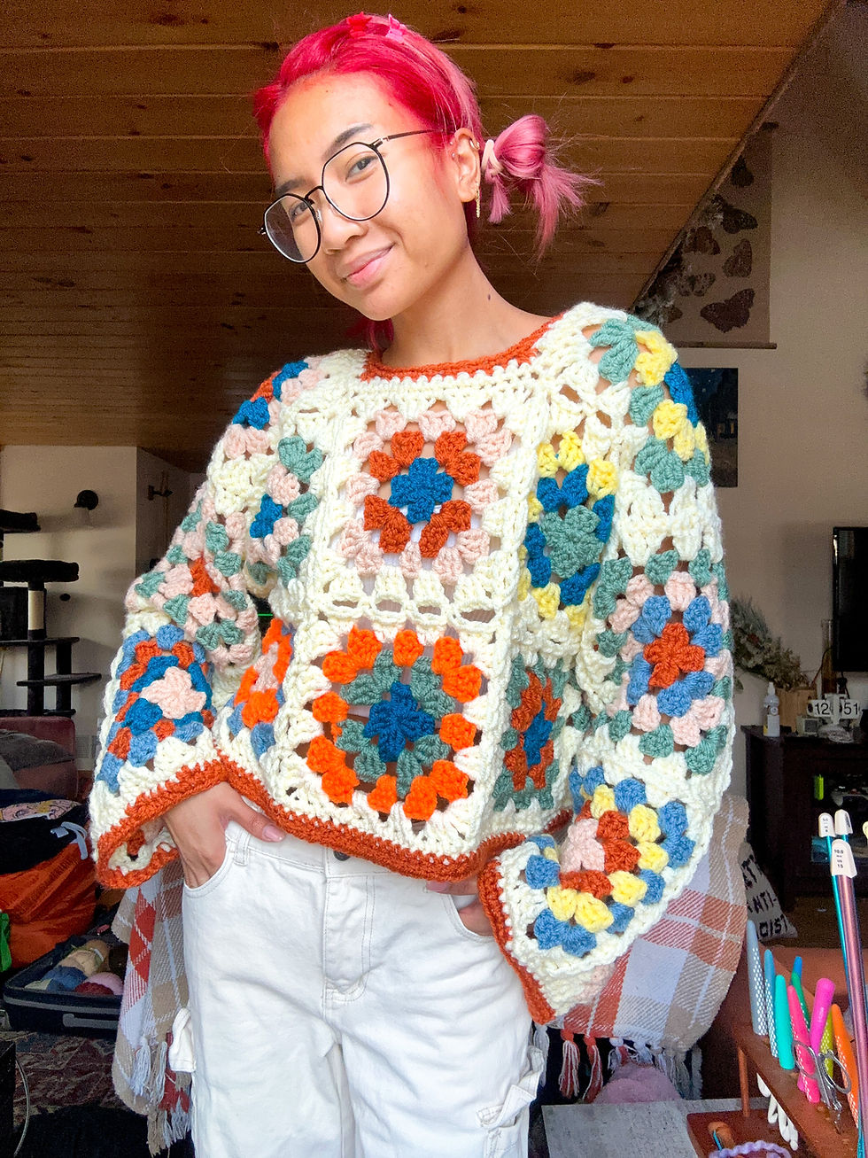 Thumbnail: Lily Granny Square Sweater Crochet Guide