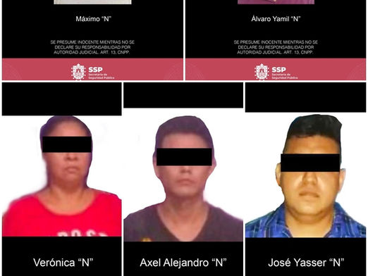 Detiene SSP a cinco por presuntos delitos contra la salud y recupera vehículos robados
