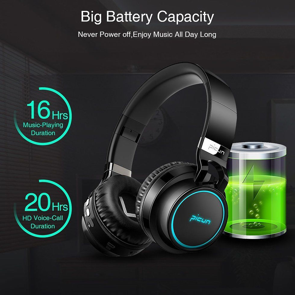 Thumbnail: Bluetooth Headphones LED Wireless Stereo Earphones Super Bass Headset