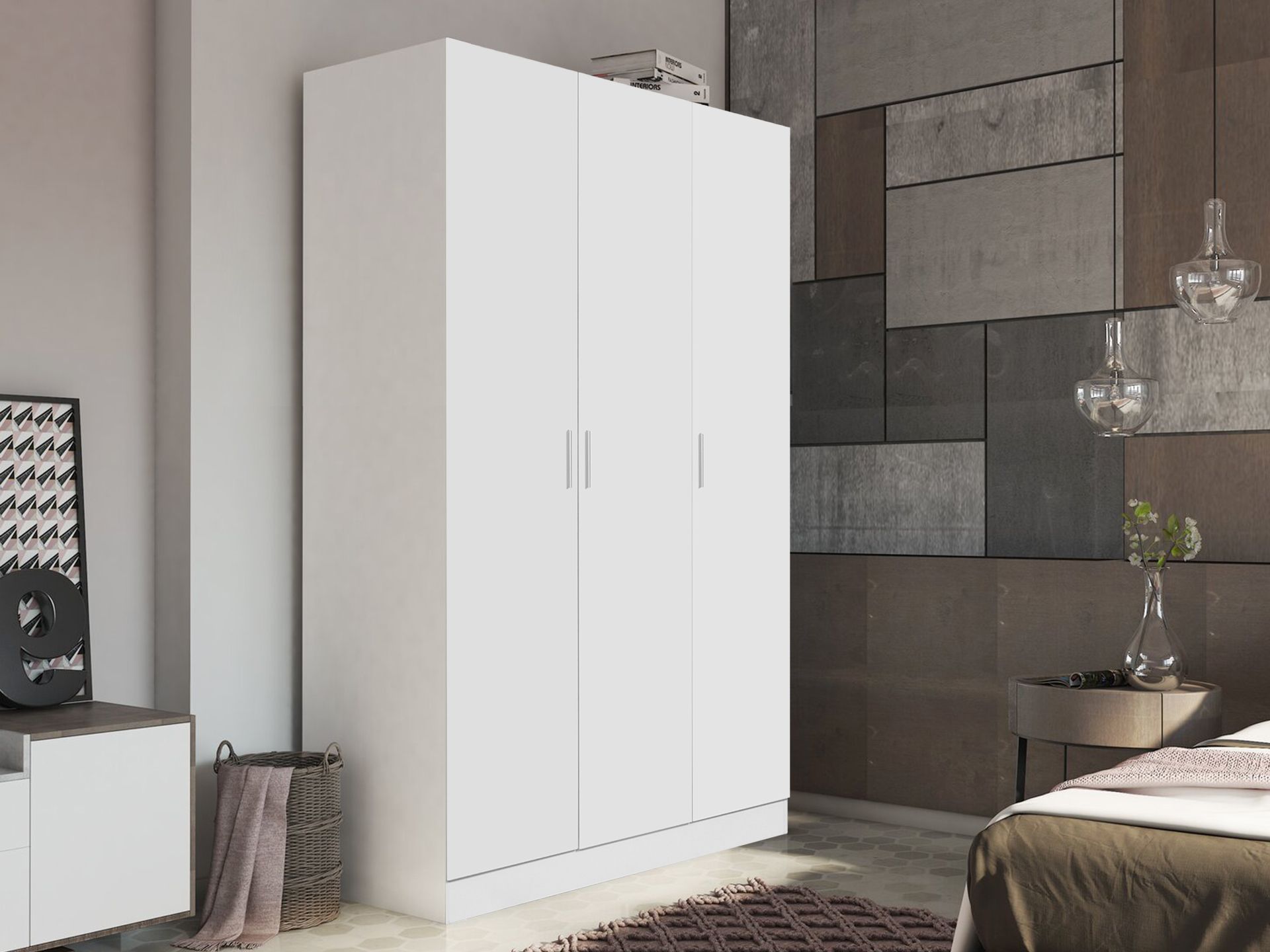 3 Door Wardrobe Cabinet - White