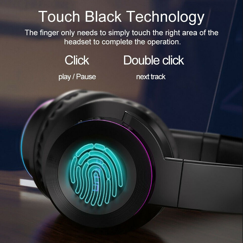 Thumbnail: Wireless bluetooth 5.0 Bass Headphones Headset LED Stereo Bass Touch Control