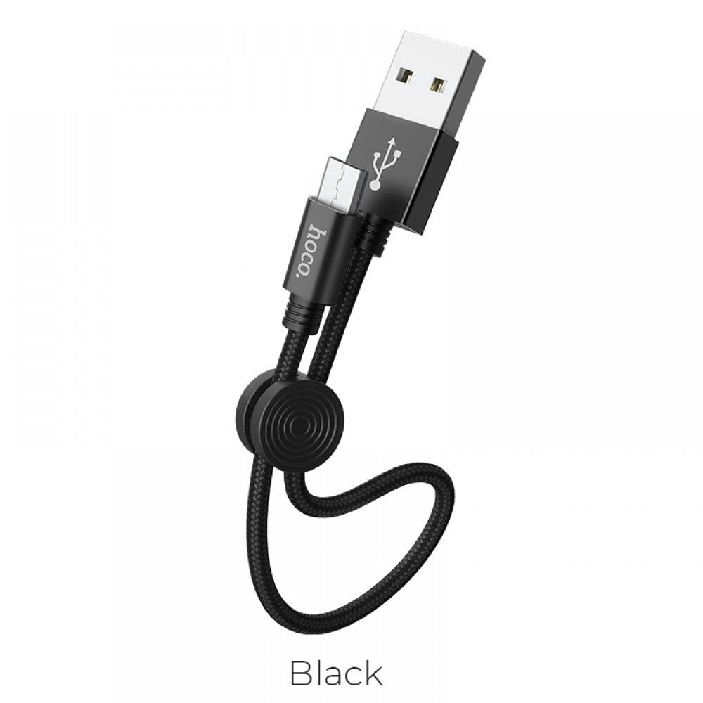 Premium Micro-USB charging data cable 0.25m current 2.4A with round wire clip