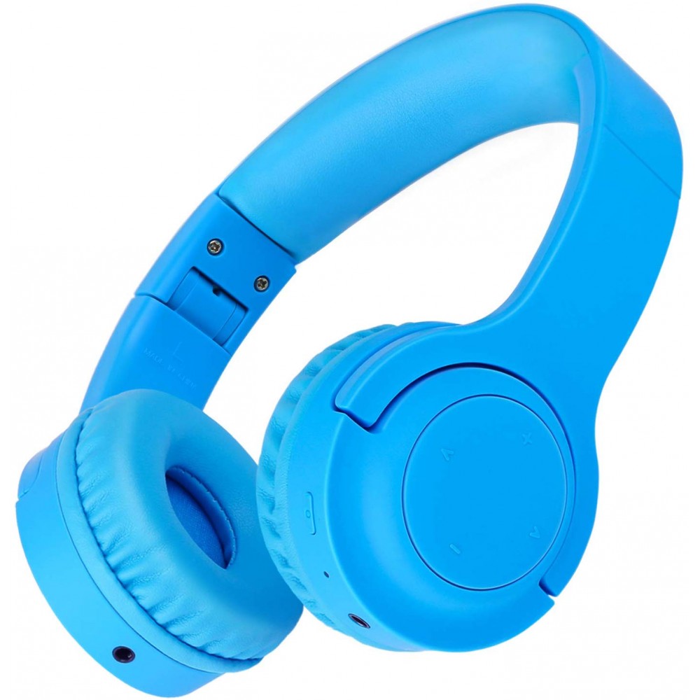 Kids Children Wireless Bluetooth Headphones Foldable Stereo Built-in Mic-Blue