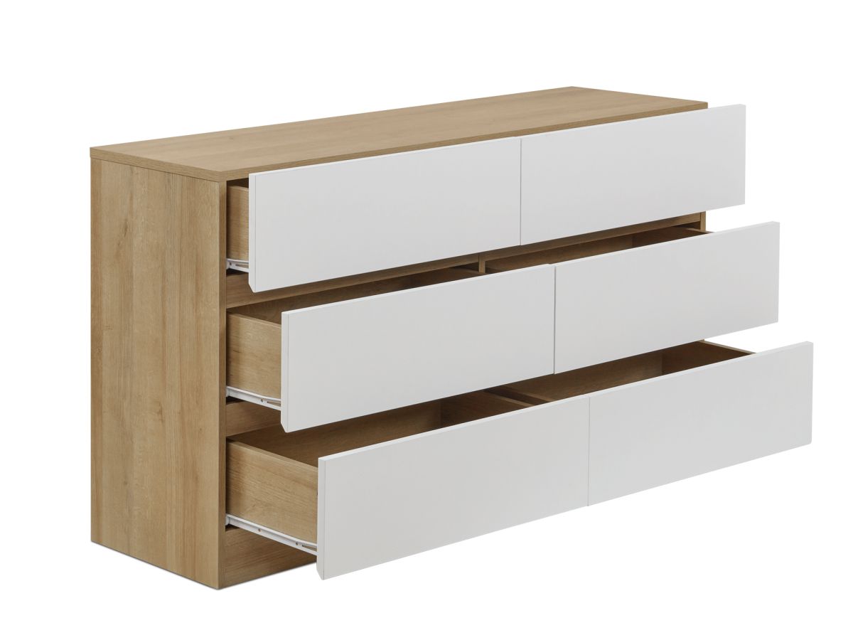 Wooden 6 Drawers Low Boy