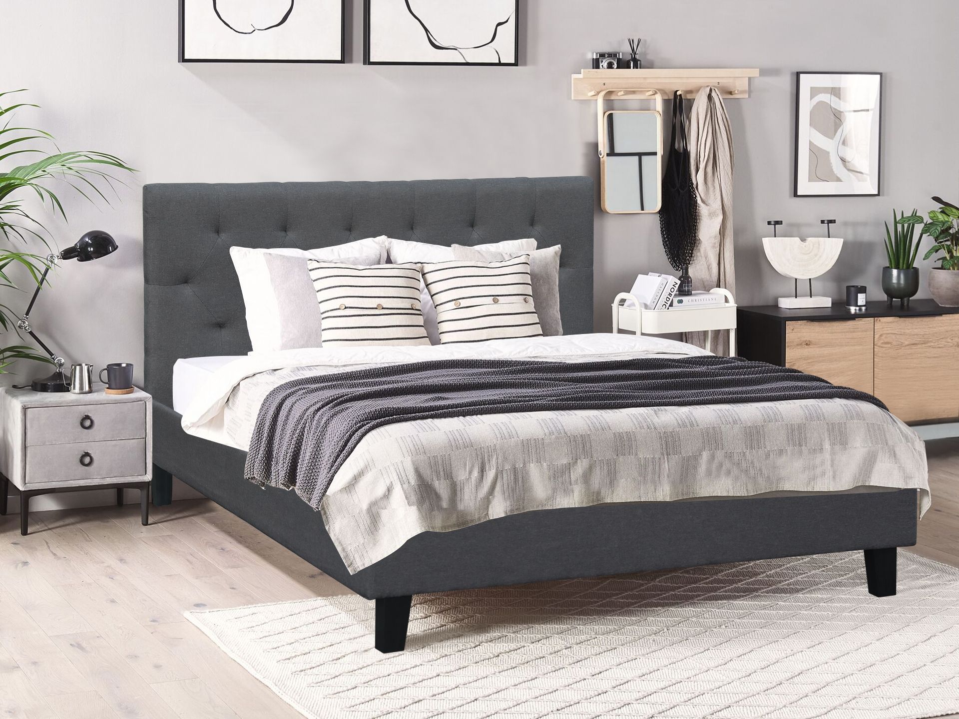 Double Bed Frame - Dark Grey