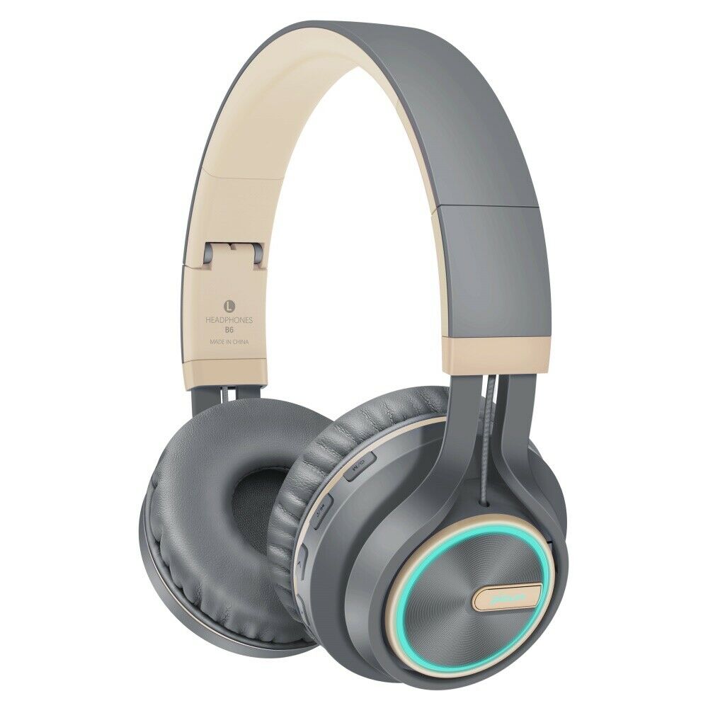 Bluetooth Foldable Headphones Gaming Wireless Headsets with LED Glow with Mic Gr