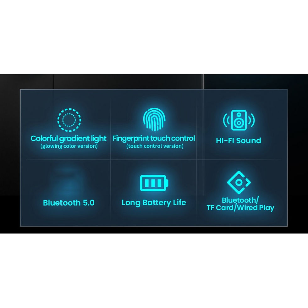 Thumbnail: Bluetooth 5.0 Headphone Headset Earphone Colorful LED Light Touch Control-Grey