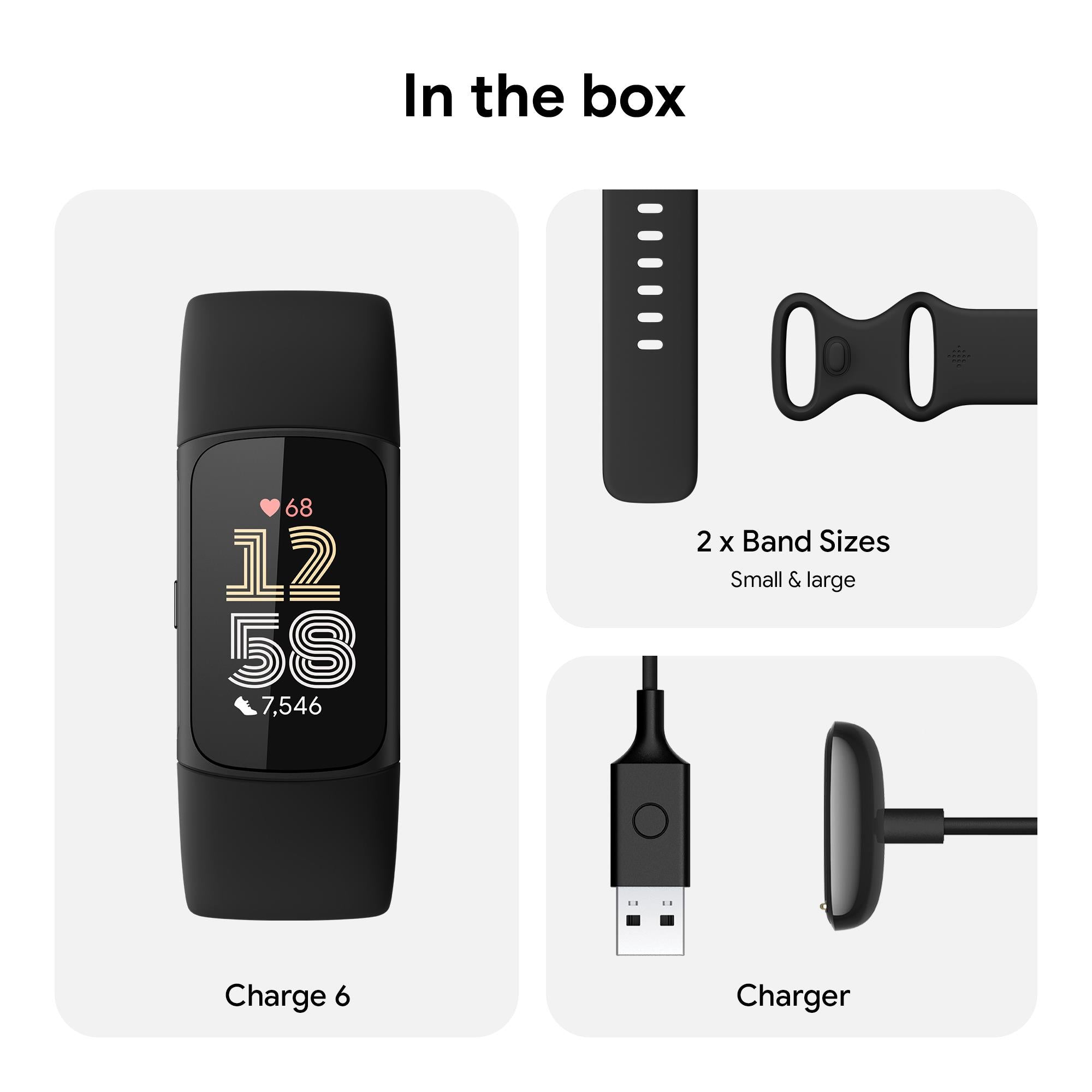 Fitbit Charge 6 Fitness Tracker (BlackObsidian)