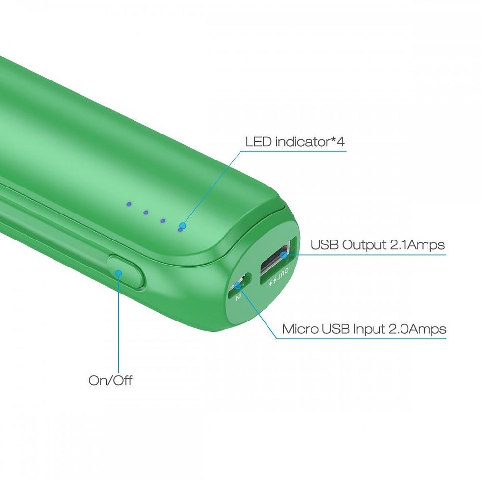 Thumbnail: Mini 6700mAh Portable External Charger Power bank for iPhone Samsung Green